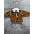 OshKosh B'gosh Baby 3-6M Jacket Coat Brown Sherpa Collar Lined Button Front
