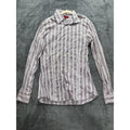 HUGO Hugo Boss Mens XL Mauve Gray Stripe Long Sleeve Button Up Dress Shirt