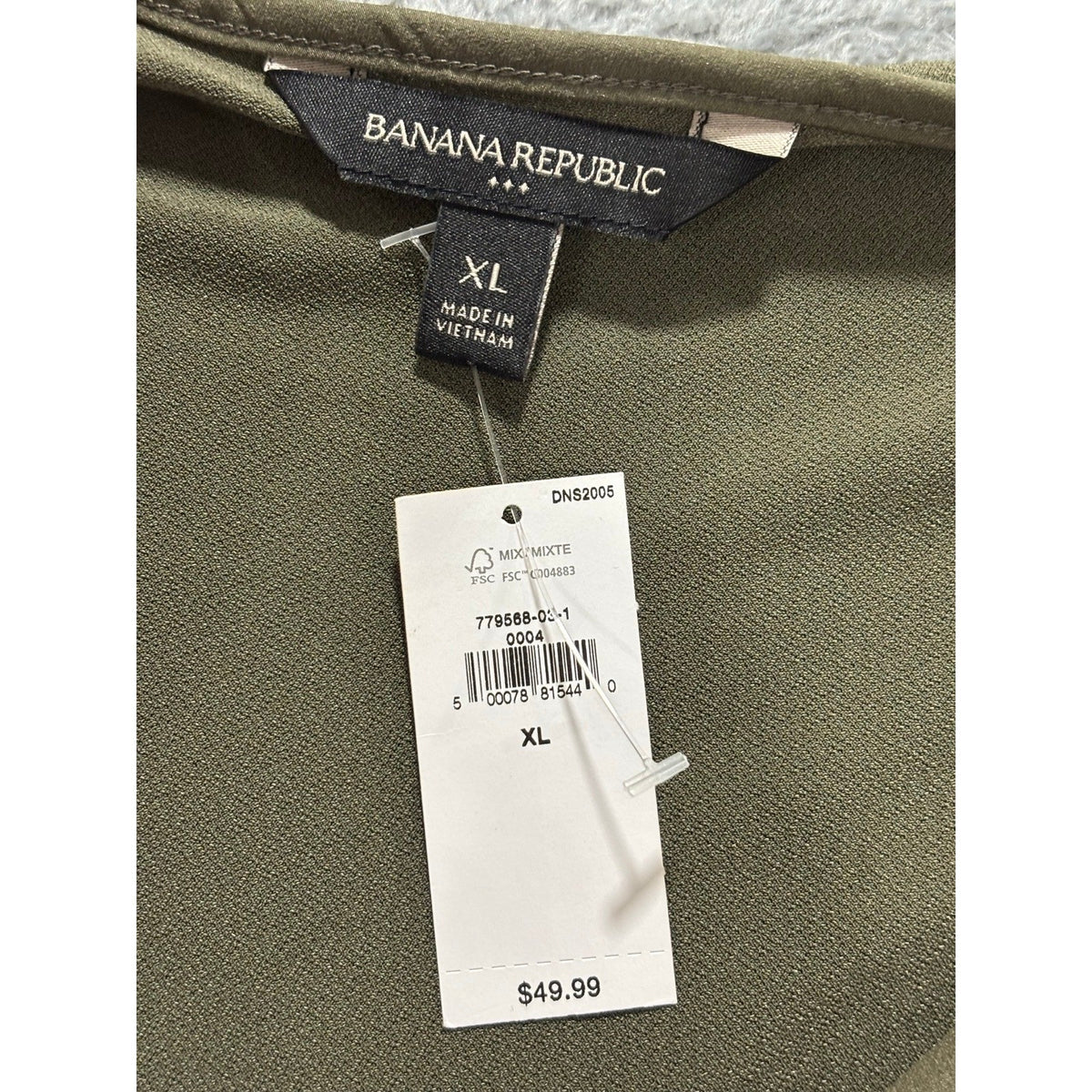 Banana Republic XL Olive Green Womens V-Neck Tunic Top Casual Cozy