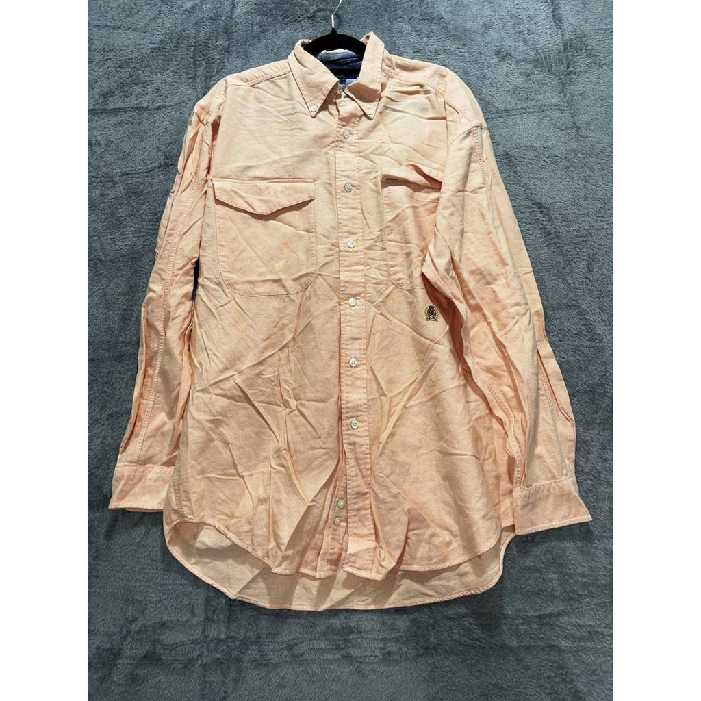 Tommy Hilfiger Men's Orange Oxford Shirt Size M