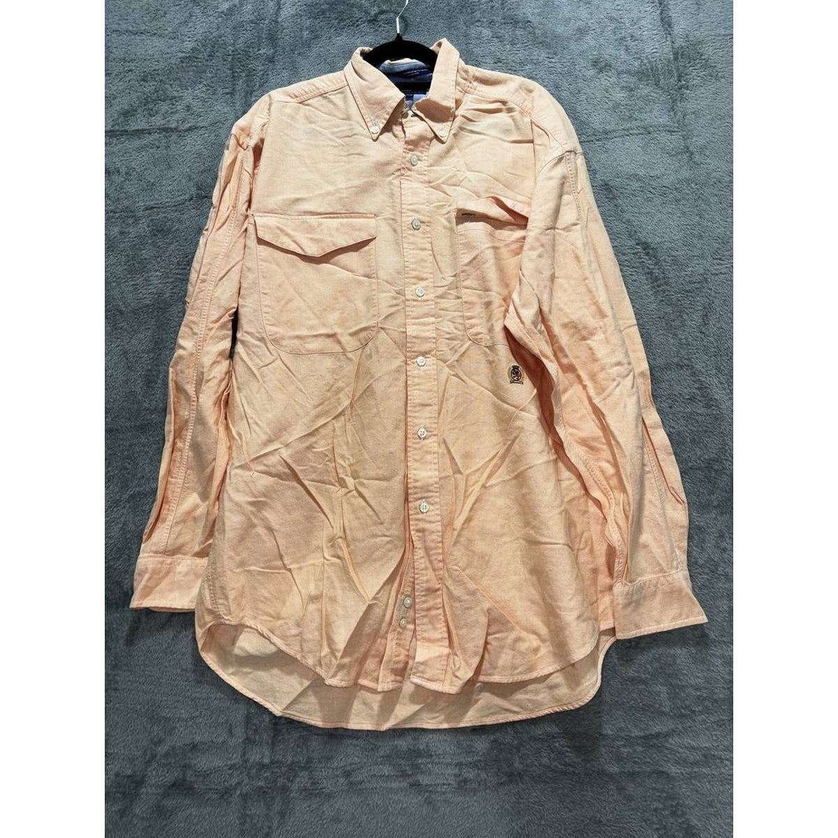 Tommy Hilfiger Men's Orange Oxford Shirt Size M