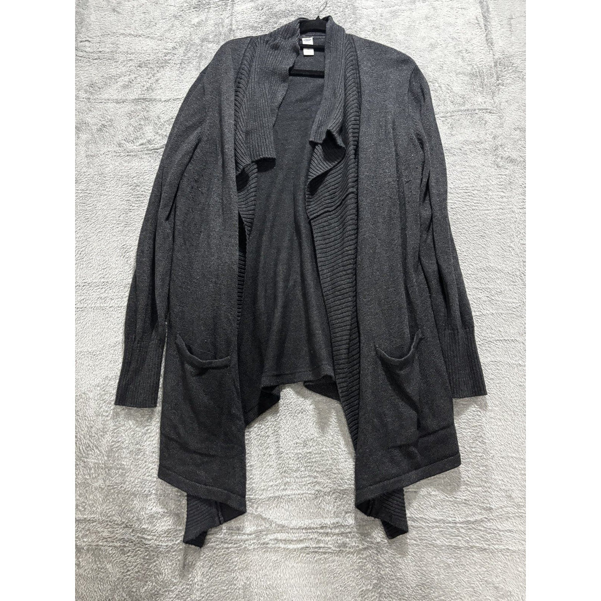 Old Navy Maternity Womens XL Charcoal Gray Open Front Waterfall Cardigan Casual