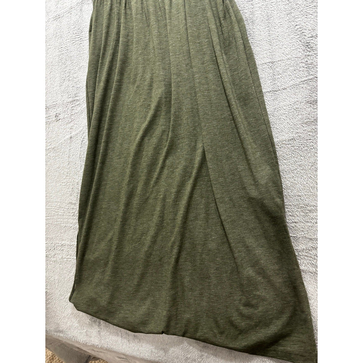 Old Navy M Olive Green Womens Cami Maxi Dress Boho Casual Sleeveless Side Slits