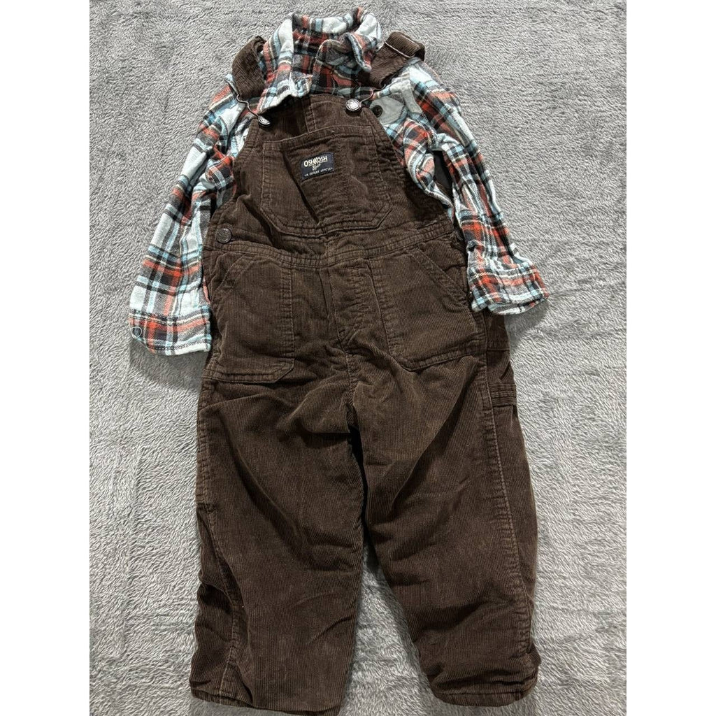 OshKosh Toddler Boy Overalls Shirt Lot 4 Pc 24M-2T, photo 2 of 15