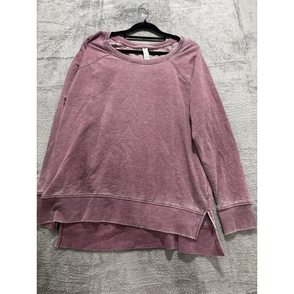 Balance Collection Womens XL Mauve Crewneck Sweatshirt Raglan Casual Athleisure