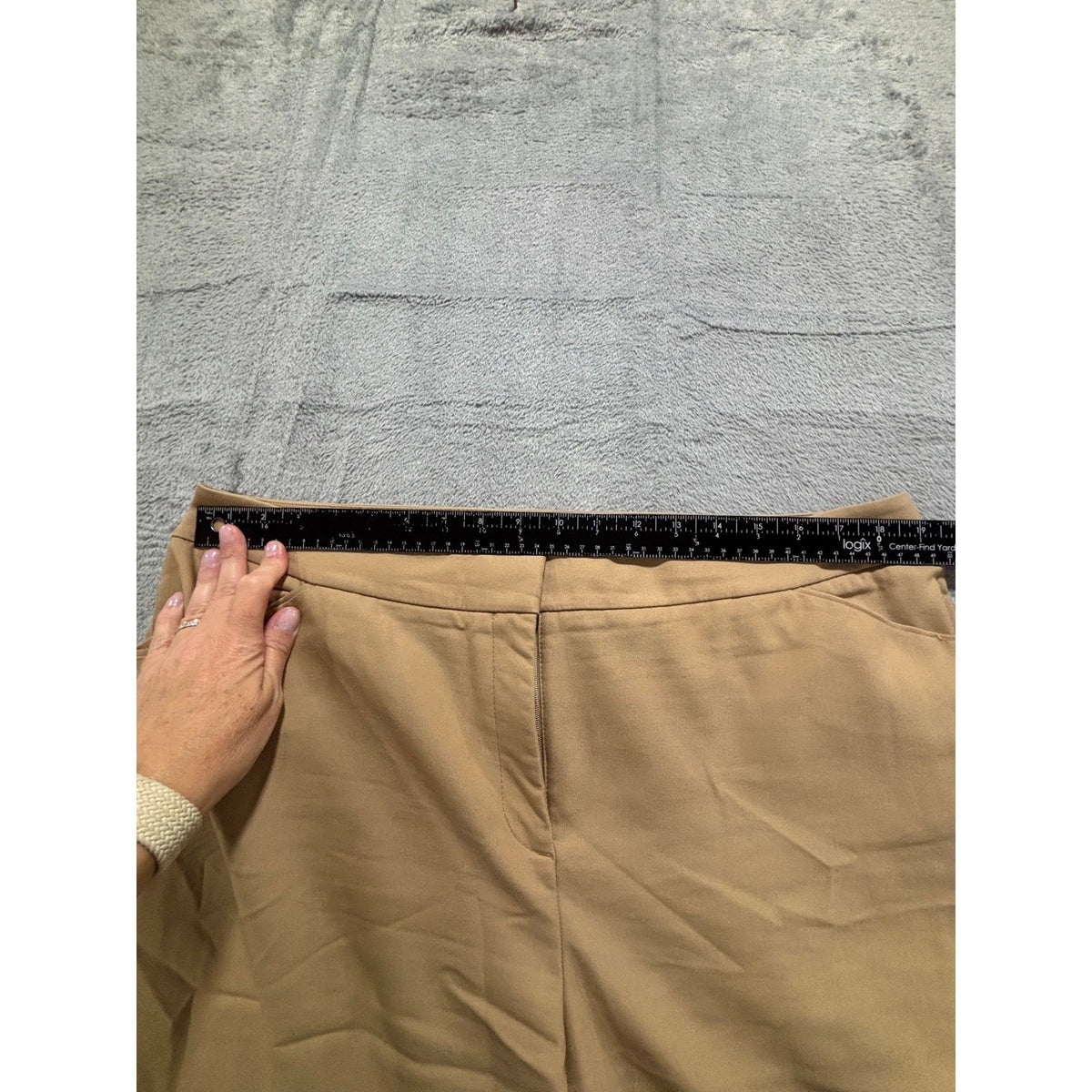 Womens 3 Tall Tan Straight Leg Casual Trousers Chino Pants Vintage Preppy 16