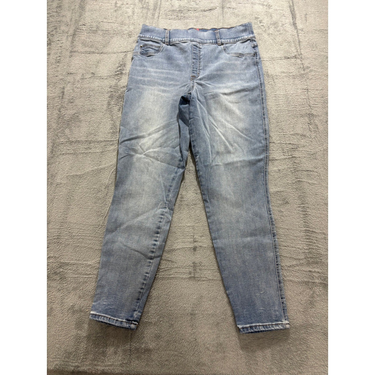 Spanx Womens 1XT Tall Blue Denim Pull On Skinny Jeans Casual Plus Size Slimming