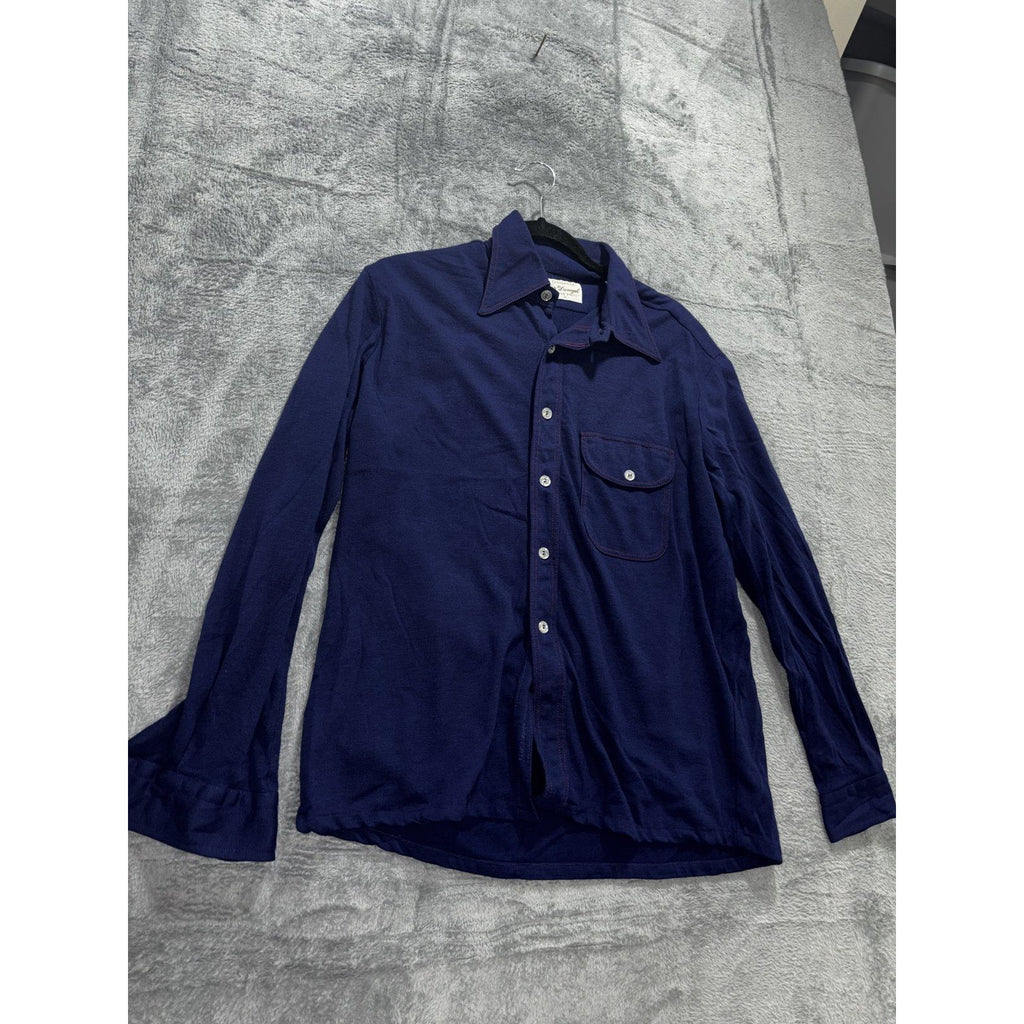 Gallerie Donegal Mens L Navy Long Sleeve Button Up Shirt Classic