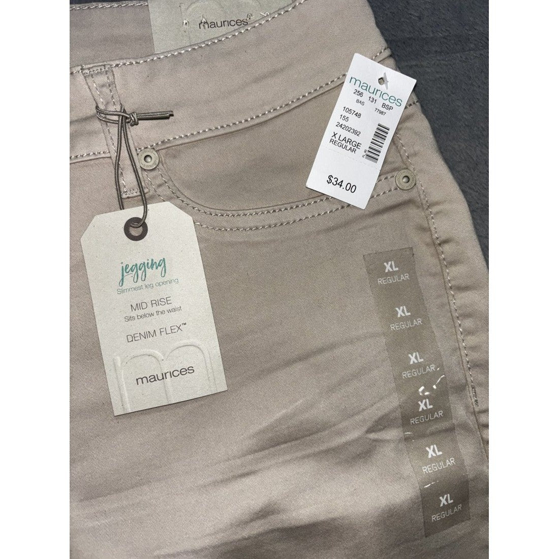 Maurices Women's Taupe Mid Rise Jegging Size XL, photo 4 of 13