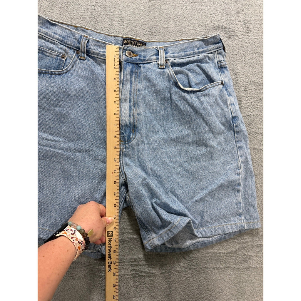 Architect Jean Co 38 Light Wash Blue Denim Shorts Relaxed Fit Vintage Casual