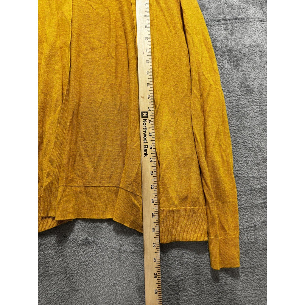 Old Navy Womens L Mustard Open Front Cardigan Long Sleeve Casual