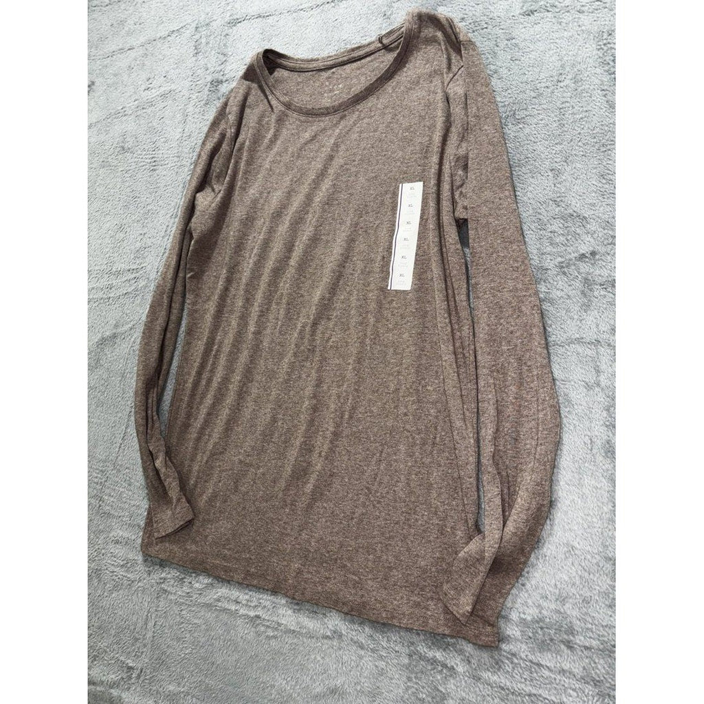 A New Day Women's Brown Long Sleeve Tee Size XL, photo 2 of 10