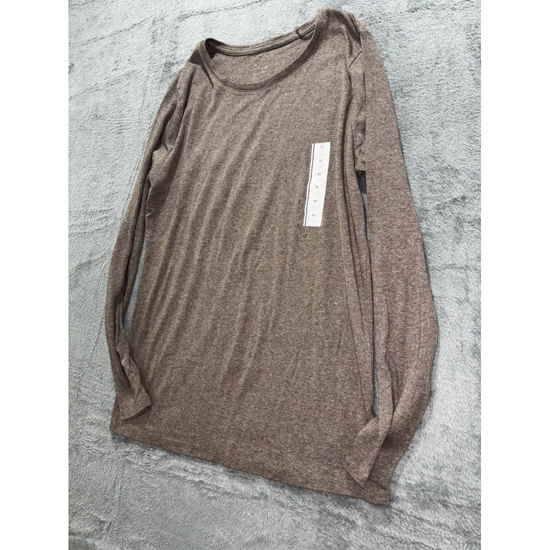 A New Day Women's Brown Long Sleeve Tee Size XL, photo 2 of 10