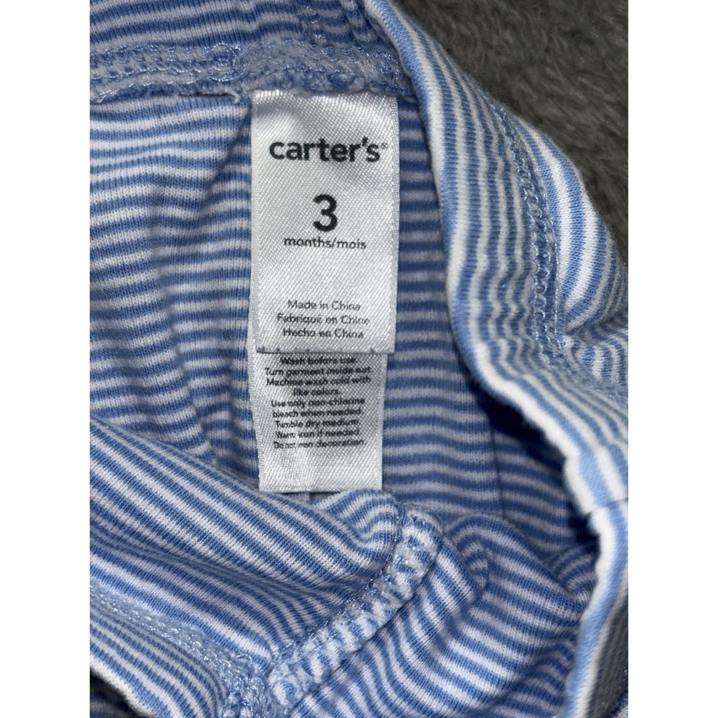 Carter's Baby Boy 3M 6 Piece Bundle Hoodie Sleeper Bodysuits Pants Blue Gray