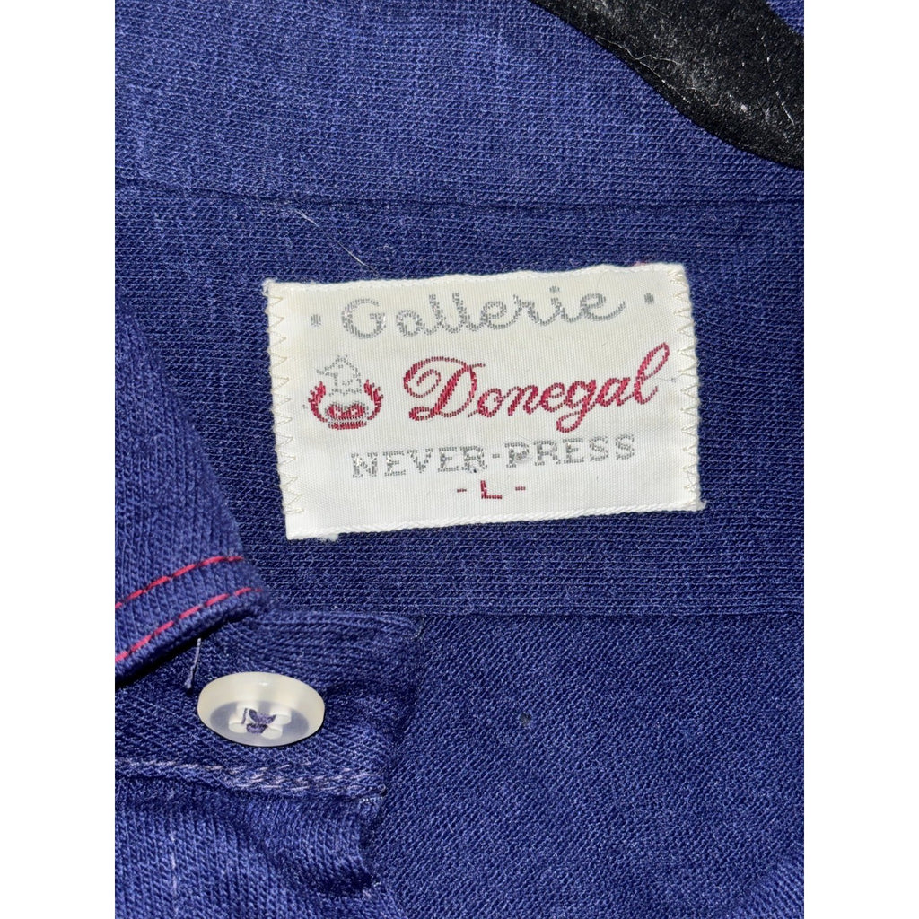 Gallerie Donegal Mens L Navy Long Sleeve Button Up Shirt Classic