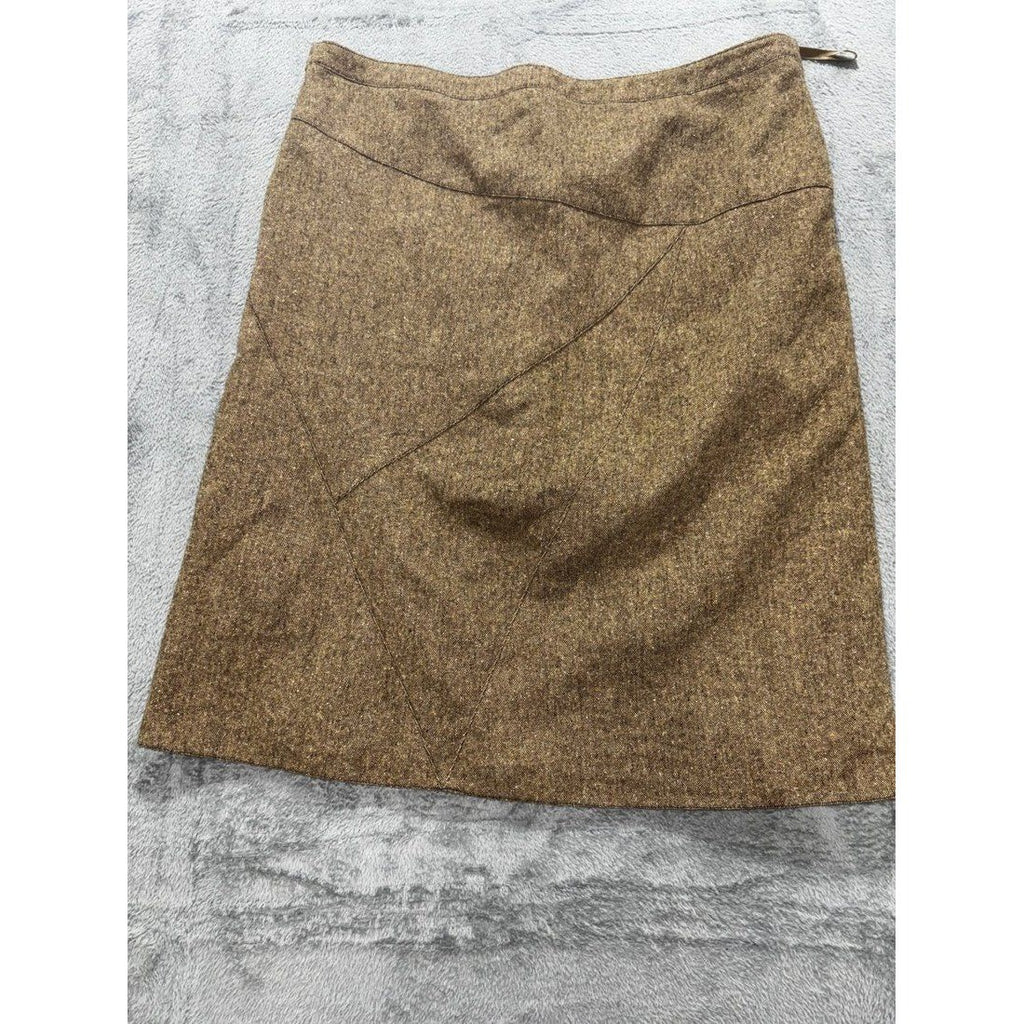 Women's Brown Tweed Wool Blend A-Line Skirt Size 12, photo 11 of 11