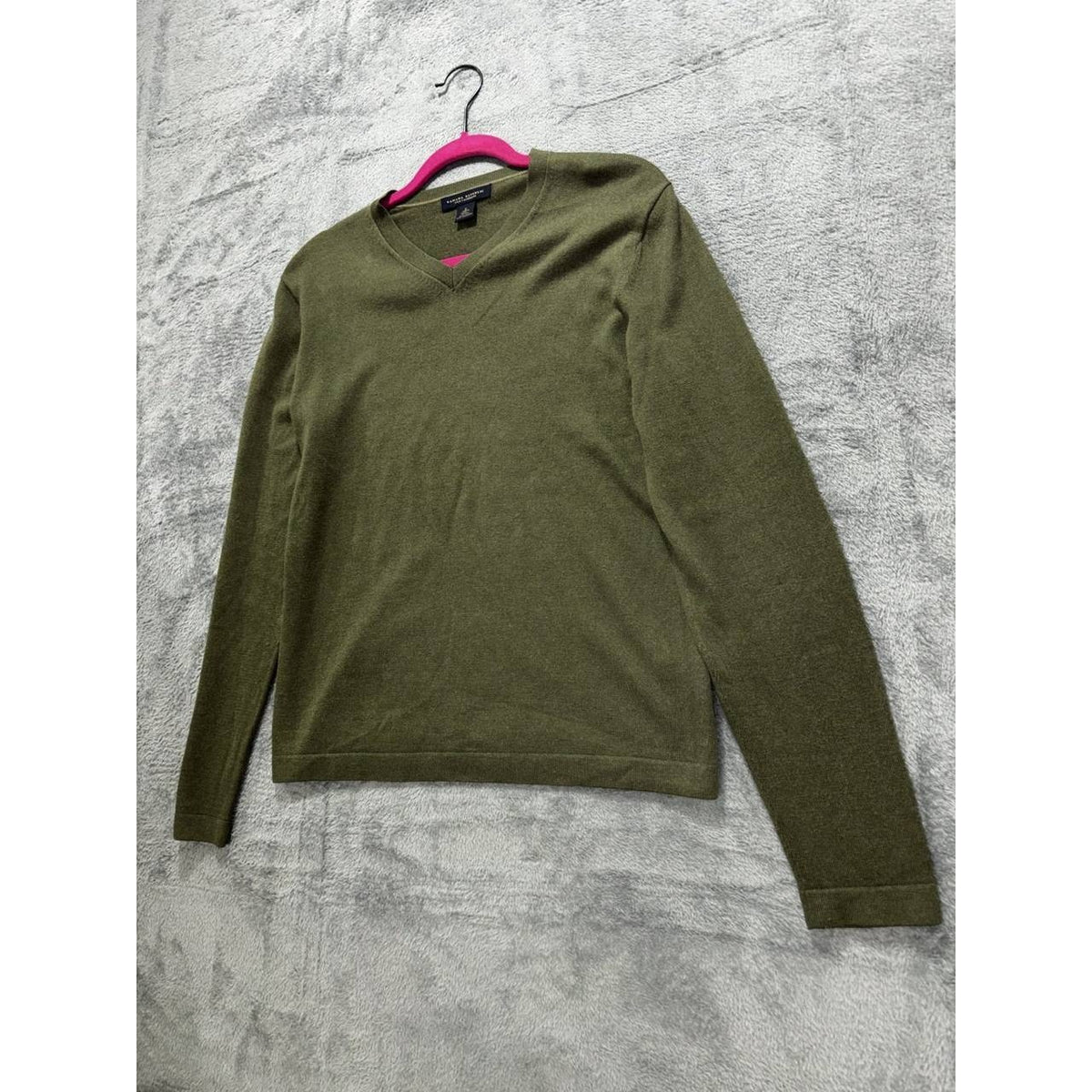 Banana Republic Men's Olive Silk Sweater Size S, photo 2 of 9