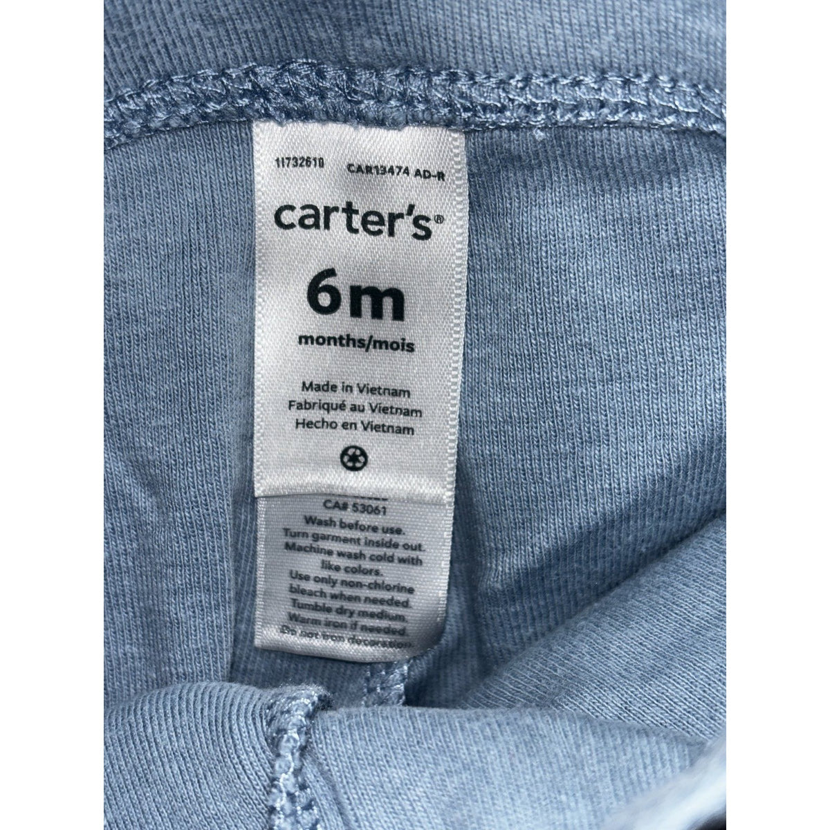 Carter's Baby Boy 6M 6 Piece Bundle Sleeper Hoodie Romper Shorts Tee Pants