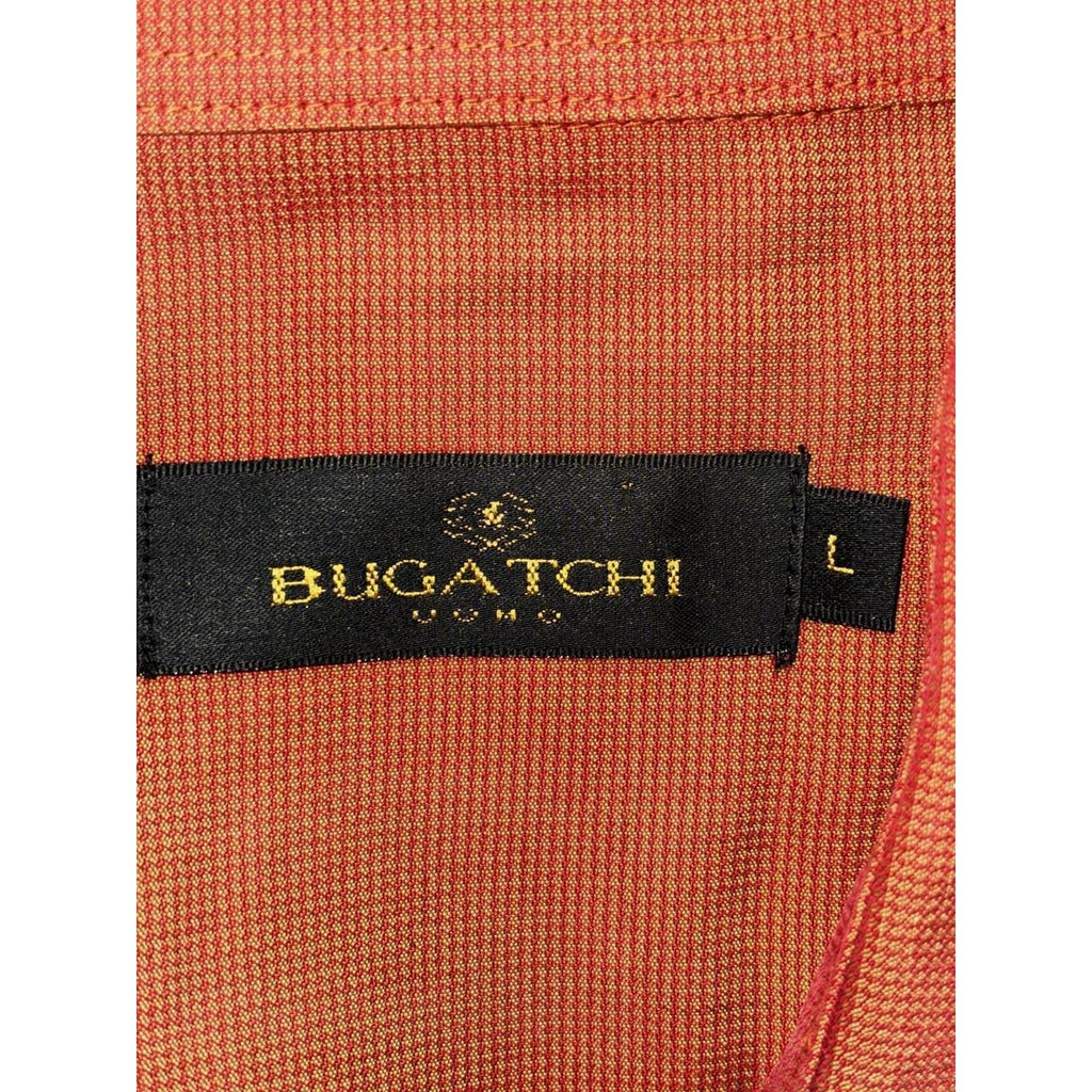 Bugatchi Men's Rust Orange Dress Shirt Size L, photo 9 of 10