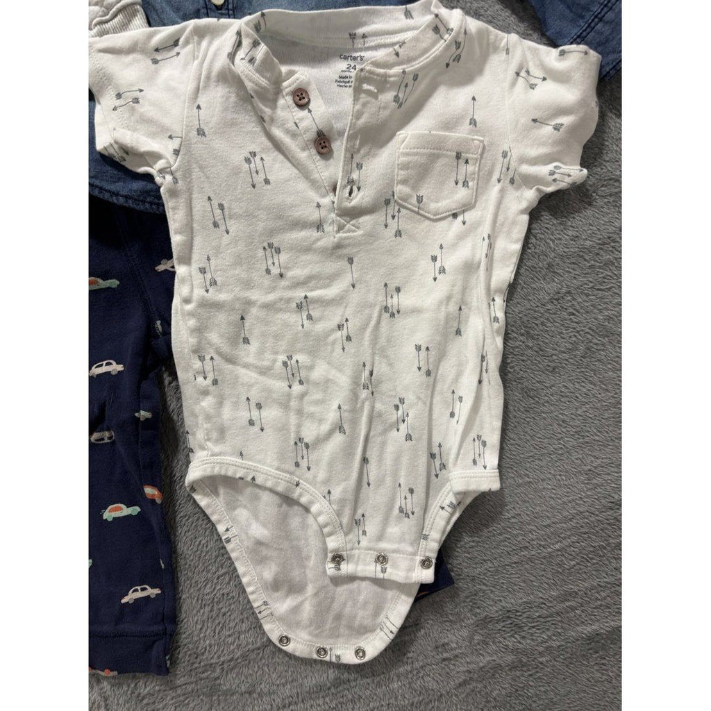 Carter's Baby Boy Vest & Chambray Lot 5 Pcs 24M, photo 2 of 11