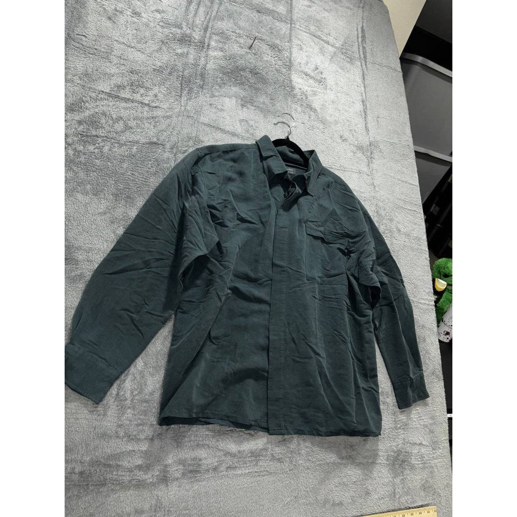 Vanderbilt Men's Dark Teal Button Up Shirt Size L, photo 3 of 8