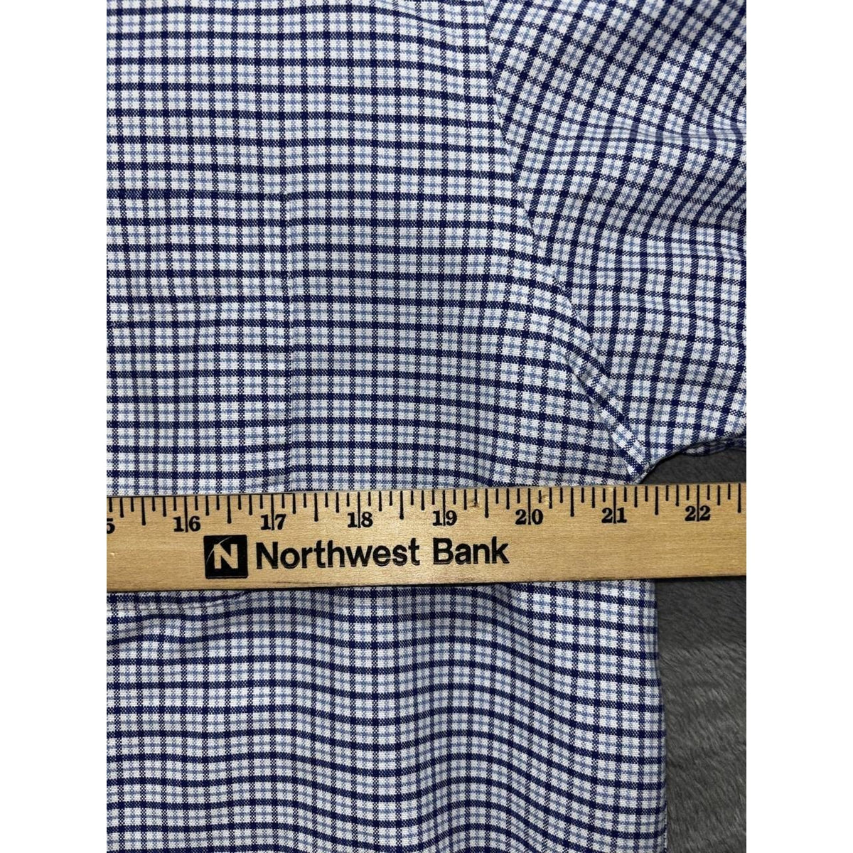 L.L. Bean Men's Blue Check Dress Shirt Size 16-33, photo 4 of 8