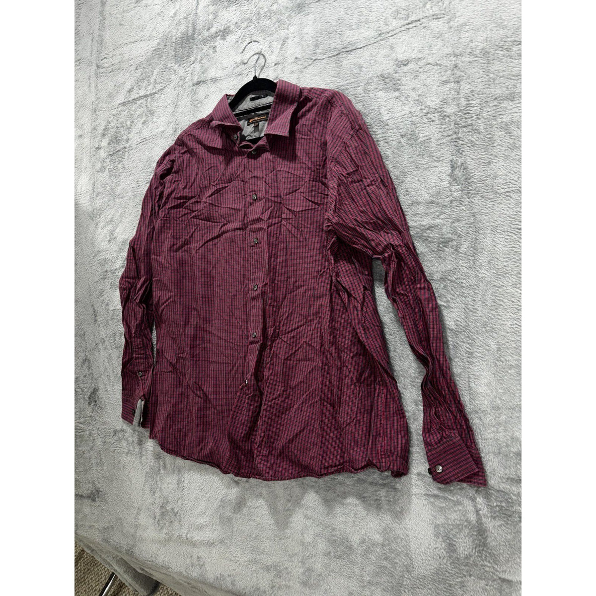 Ben Sherman Men's Burgundy Check Shirt 17.5 34/35, photo 2 of 10