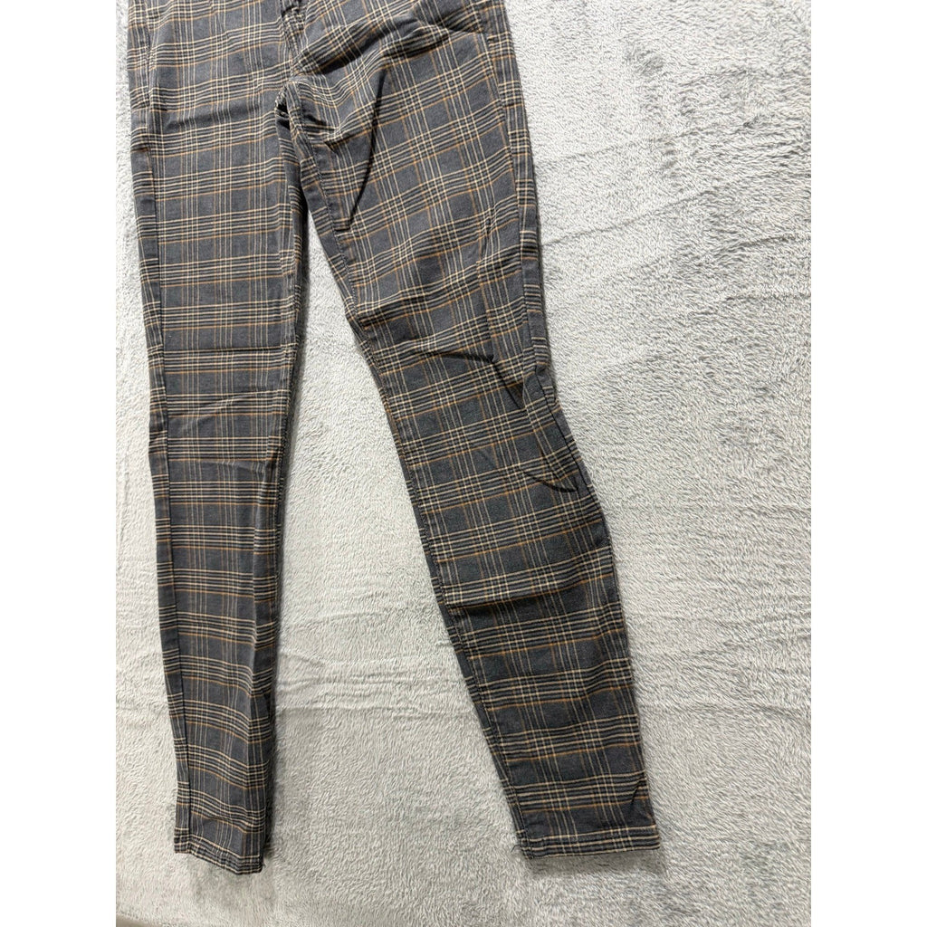 American Eagle 00 Regular Womens Gray Plaid Skinny Jeans Super Stretch Vintage