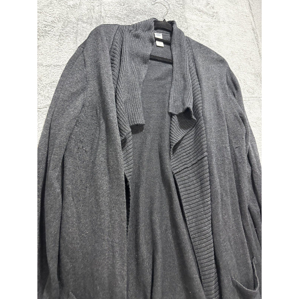 Old Navy Maternity Womens XL Charcoal Gray Open Front Waterfall Cardigan Casual
