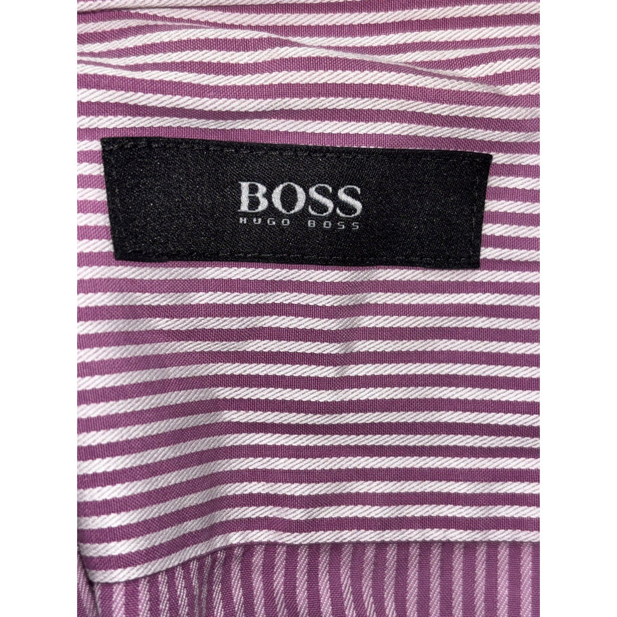 Hugo Boss Mens 16 1/2 34/35 Purple Striped French Cuff Dress Shirt Business