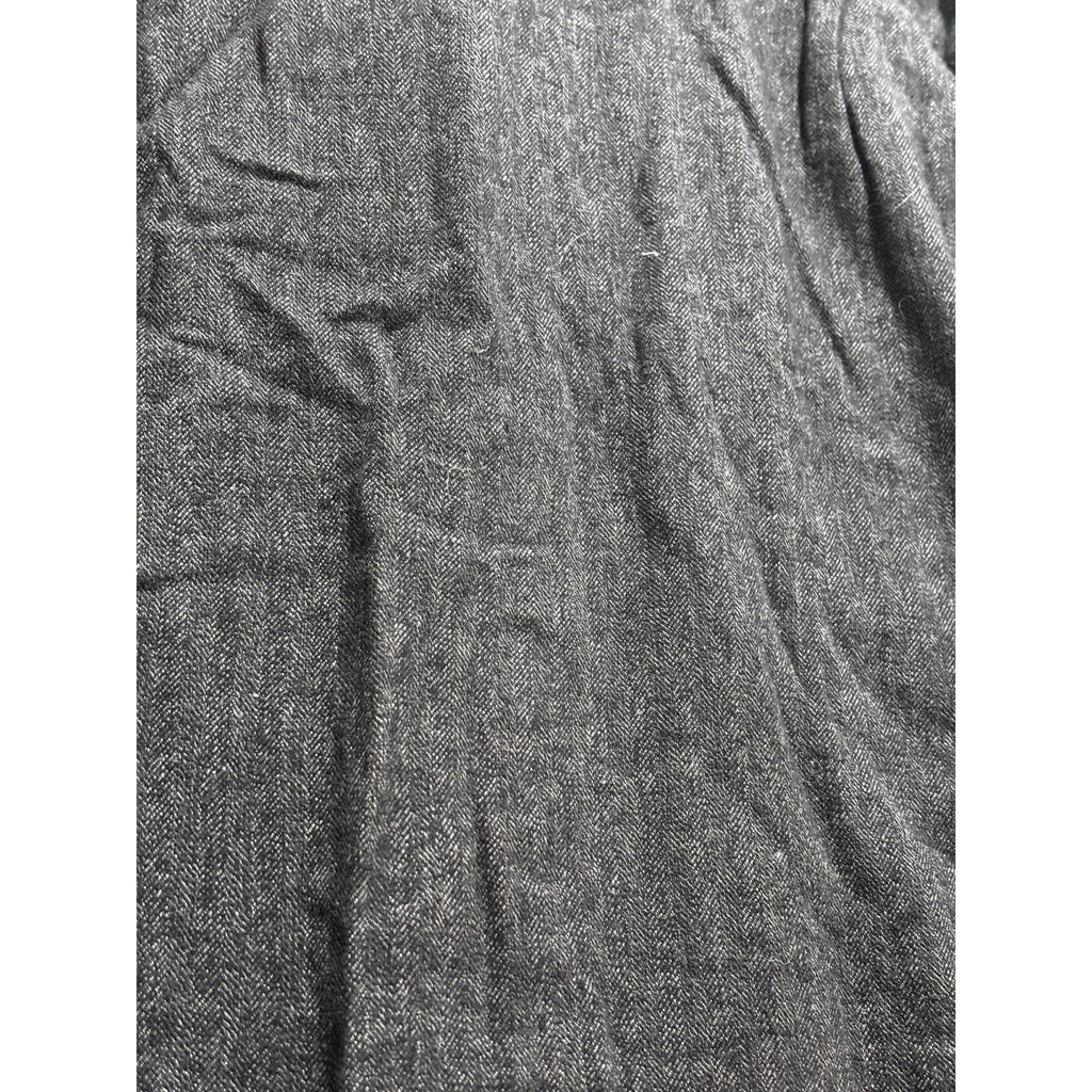 Bill Blass XL Charcoal Grey Herringbone Flannel Button Up Shirt Mens
