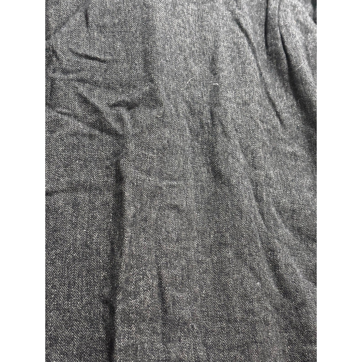 Bill Blass XL Charcoal Grey Herringbone Flannel Button Up Shirt Mens