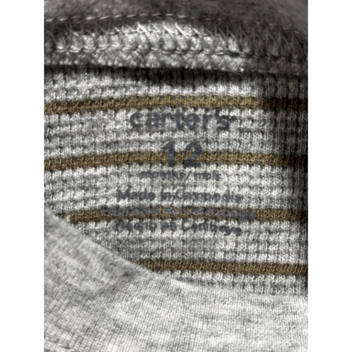 Carter's Baby Boy 12M 5 Piece Bundle Moose Bodysuit Pants Cardigan Gray Tan