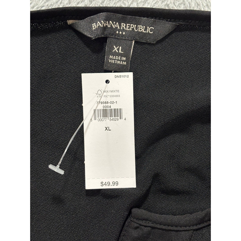 Banana Republic XL Black Womens V-Neck Long Sleeve Tunic Top Casual Cozy