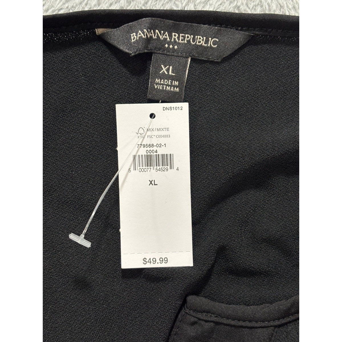 Banana Republic XL Black Womens V-Neck Long Sleeve Tunic Top Casual Cozy