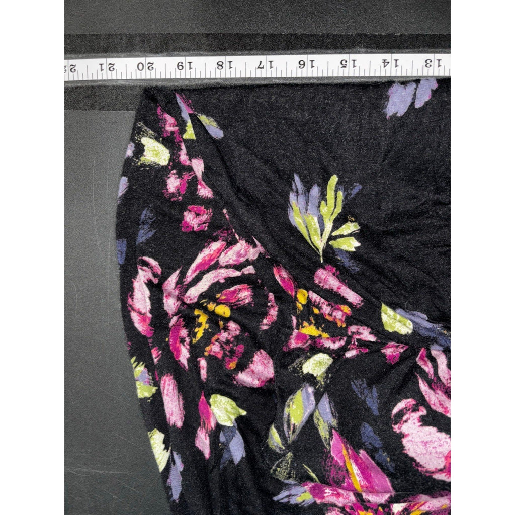Elle Womens S Black Pink Floral Maxi Dress Lace Back Boho Casual