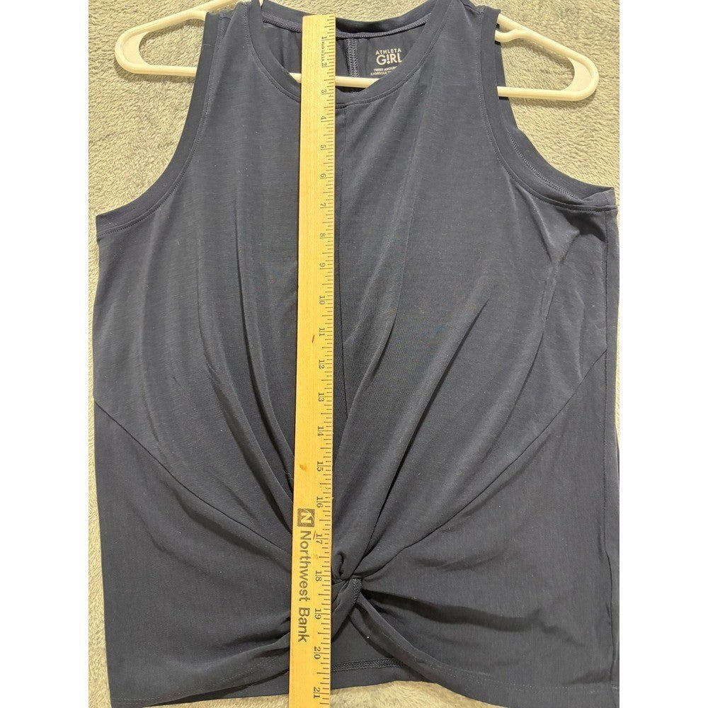 Athleta Girl XXL/16 Navy Blue Twist Around Tank Top Girls Athleisure Casual Yoga