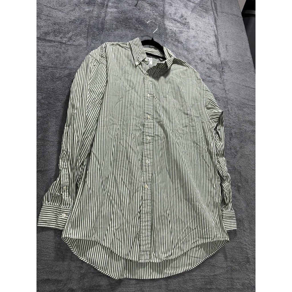 Brooks Brothers Men's Green White Stripe Shirt M, photo 3 of 8