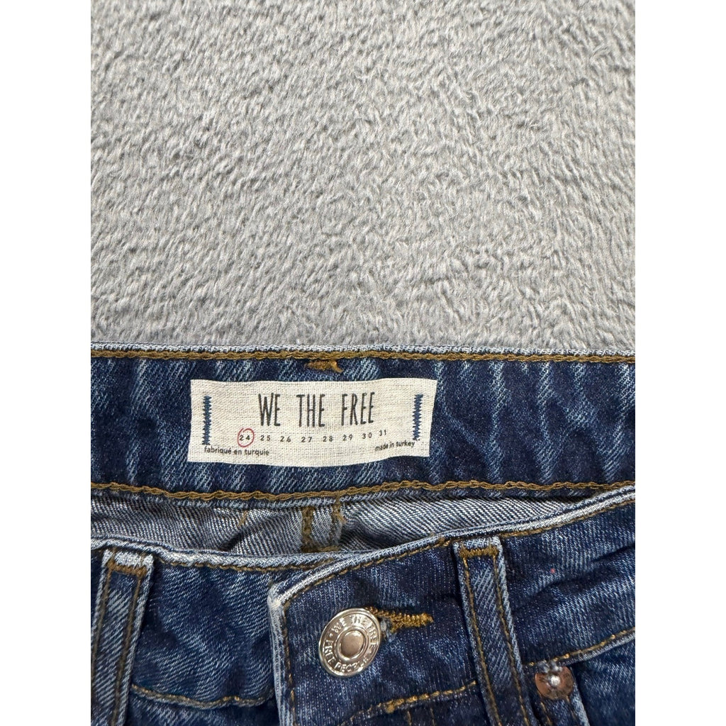 We The Free 24 Blue Jeans Womens High Rise Straight Leg Denim Boho Casual