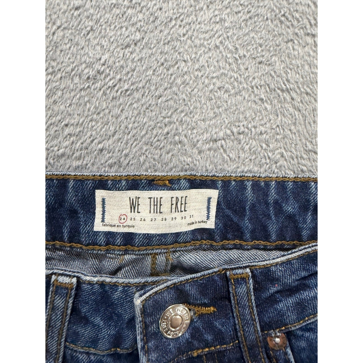 We The Free 24 Blue Jeans Womens High Rise Straight Leg Denim Boho Casual