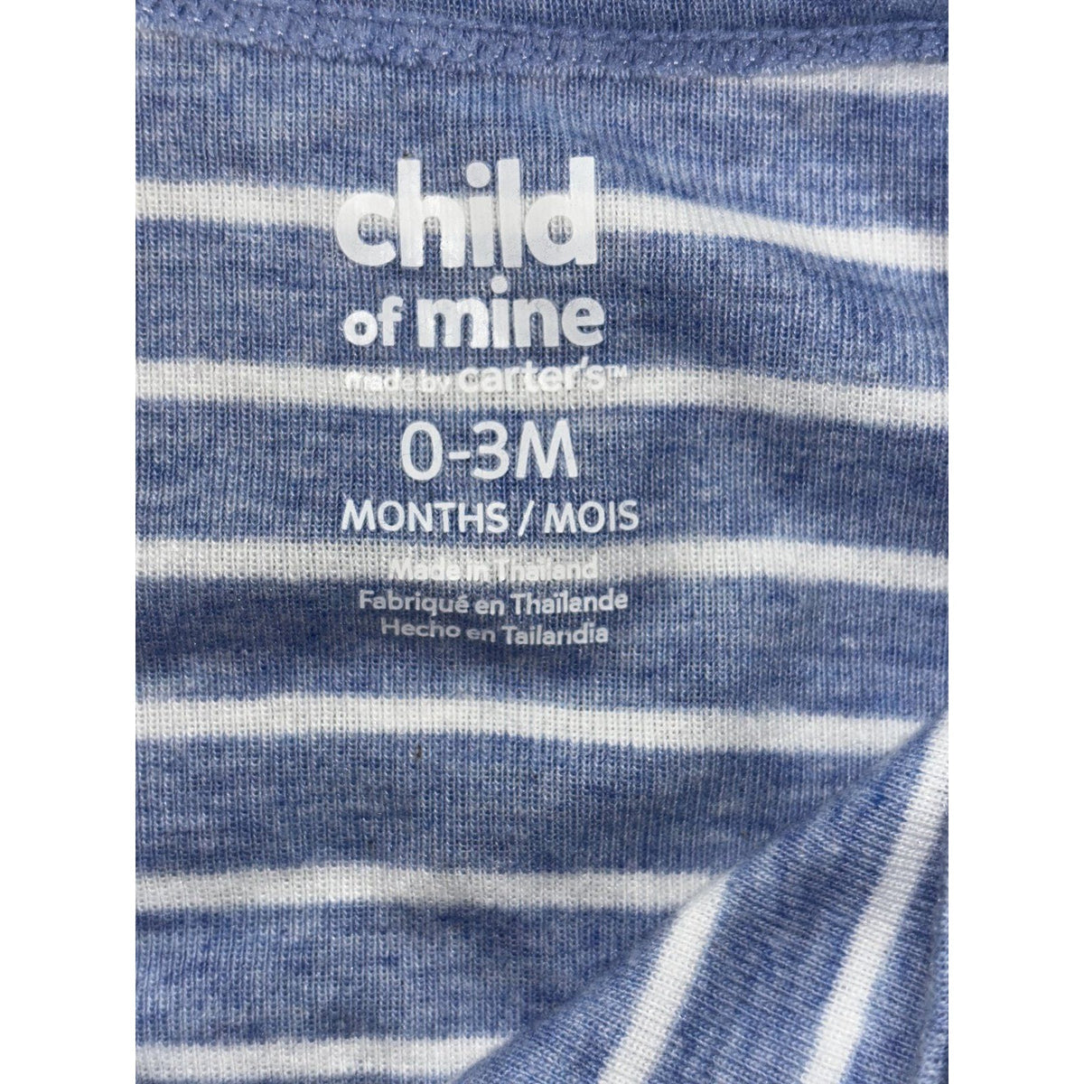 Child of Mine Carter's Baby Boy 0-3M 5 Piece Bundle Top Pants Bodysuits Blue