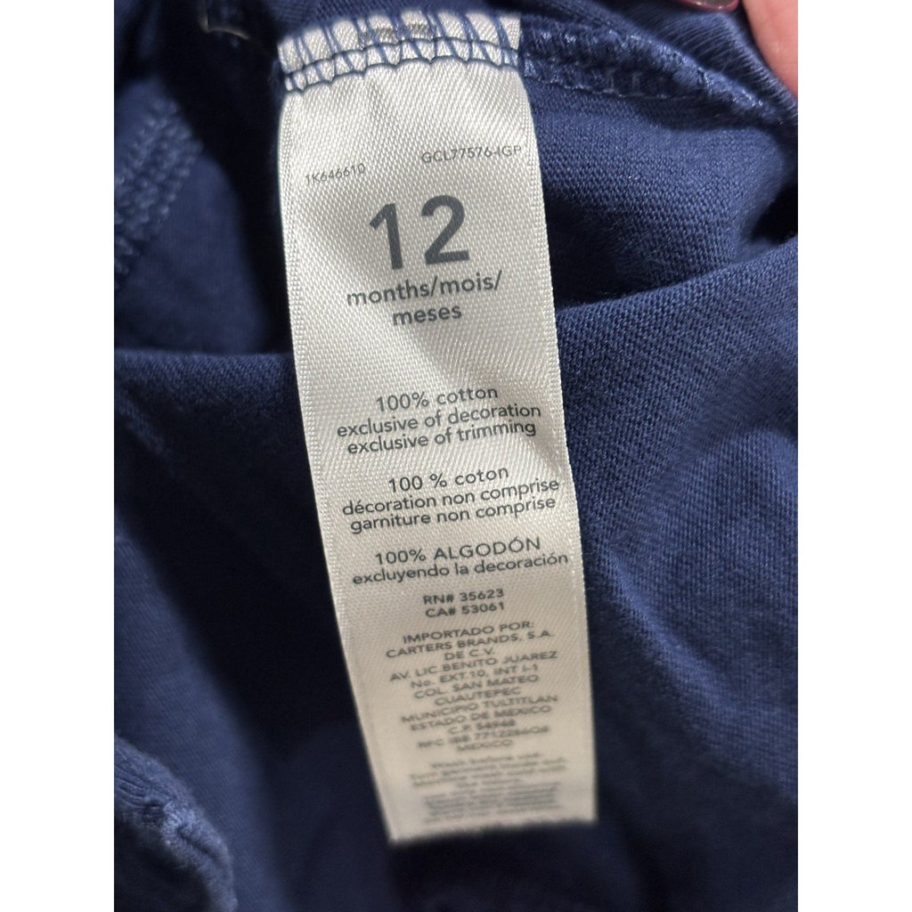 Carter's Baby 12M Whale Romper, Denim Shorts and 4 Bodysuits 6 Piece Bundle