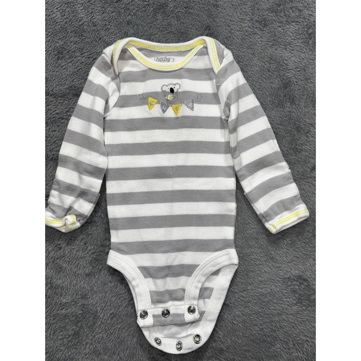 baby B'gosh Baby NB 5 Piece Bundle Hoodie Pants Bodysuits Yellow Gray