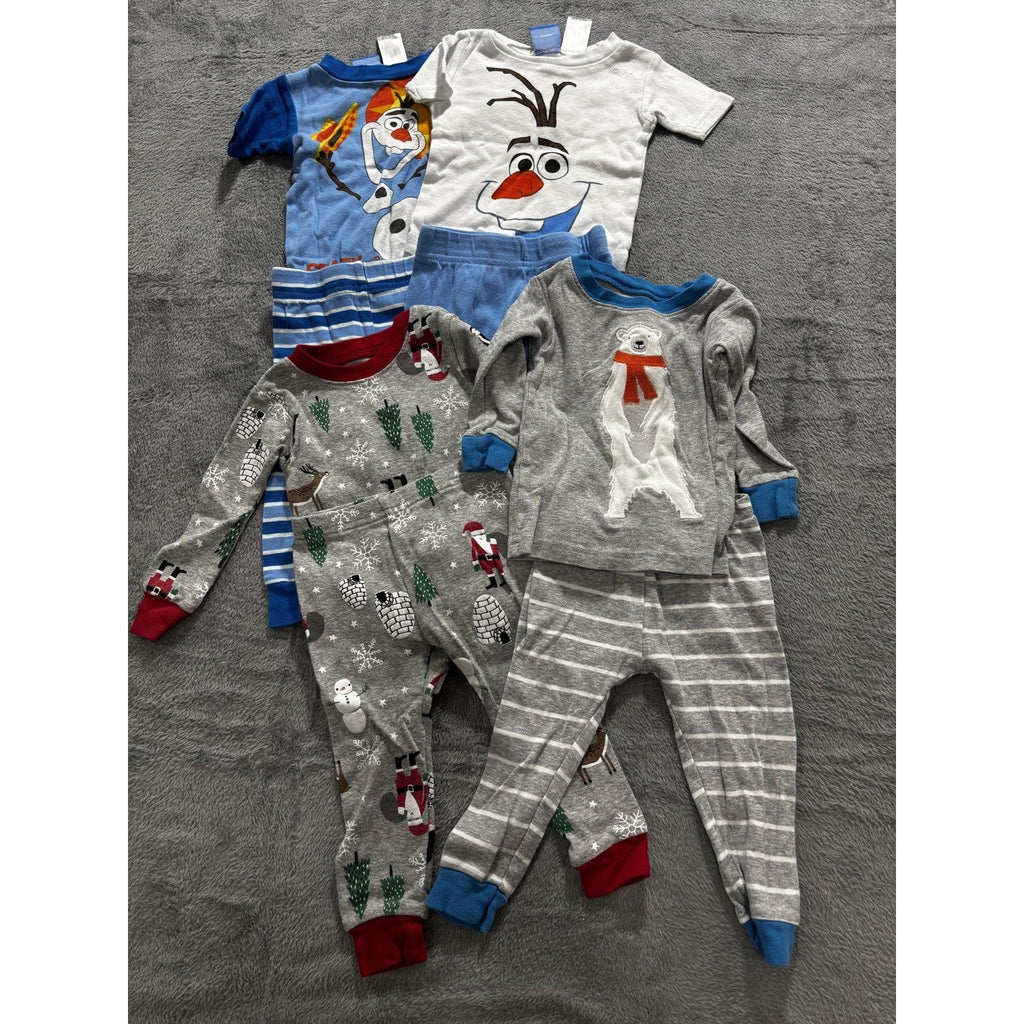 Disney Carter's Baby 12M 4 Set Bundle Frozen Olaf Pajamas Polar Bear Santa