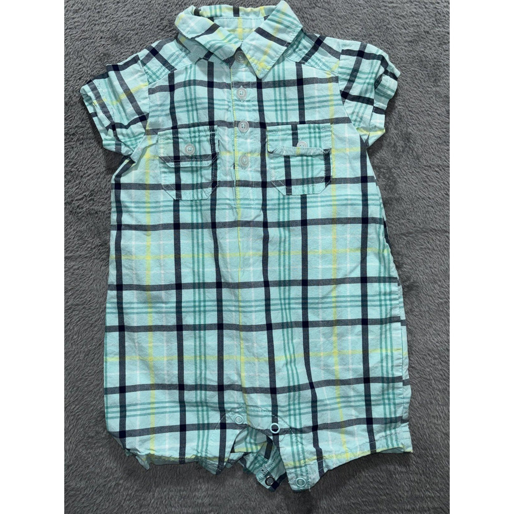 Carter's Baby B'gosh Baby Boy 6M 5 Piece Bundle Rompers Shirts Plaid Gingham