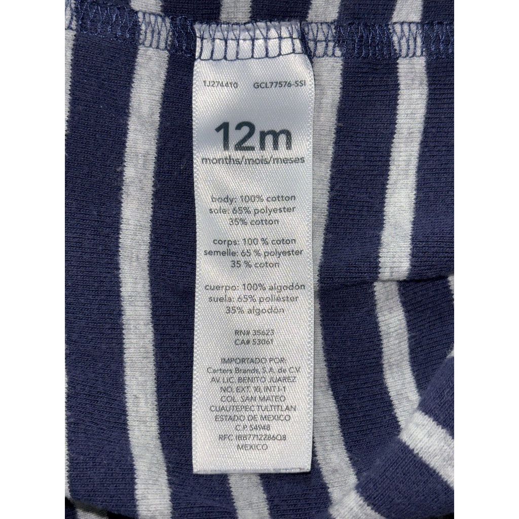 Carter's Baby Boy 12M 6 Piece Bundle Fleece Sleepers Cardigan Henleys Navy Gray