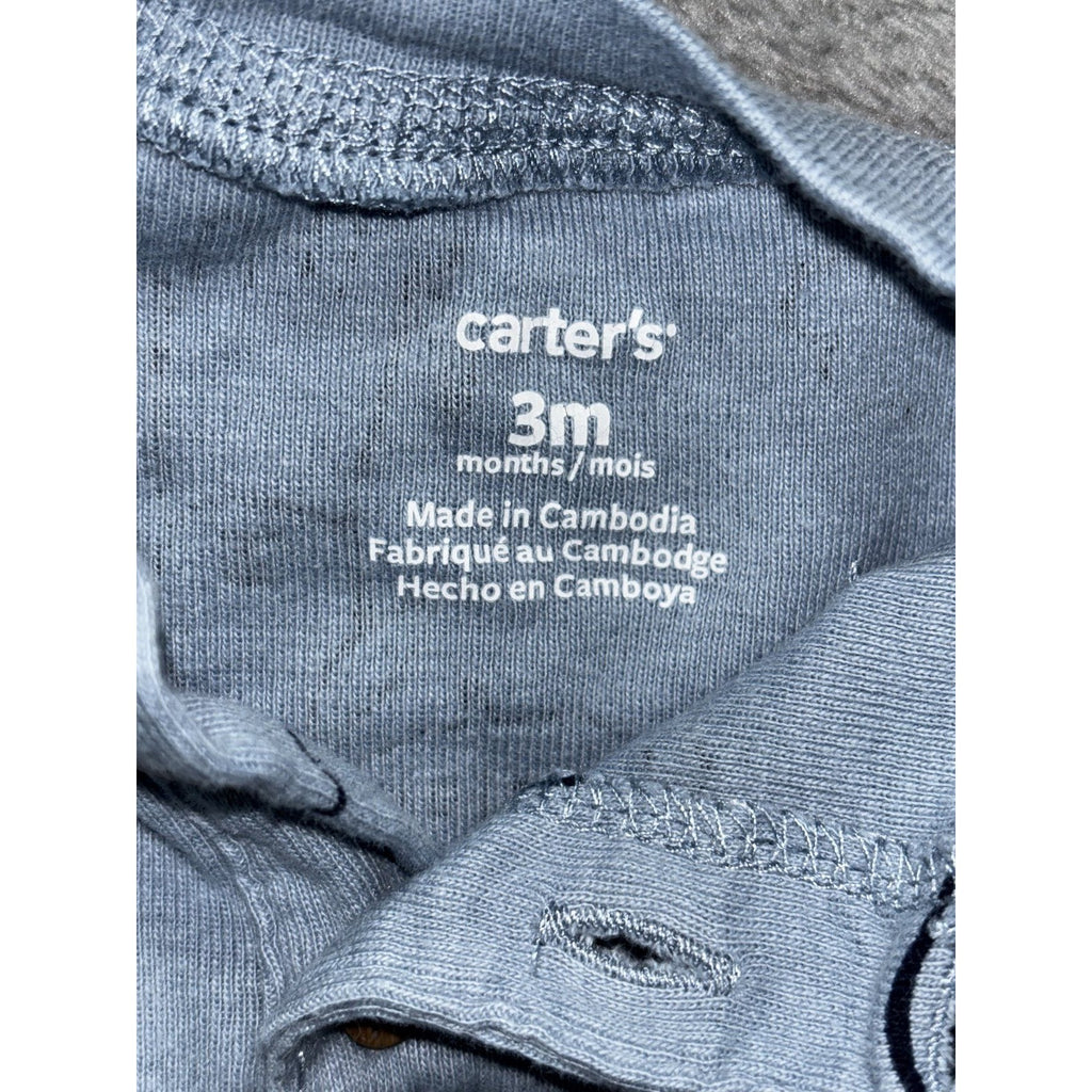 Carter's Baby Boy 3M 7 Piece Bundle Bodysuits Henley Pants Blue Brown Navy