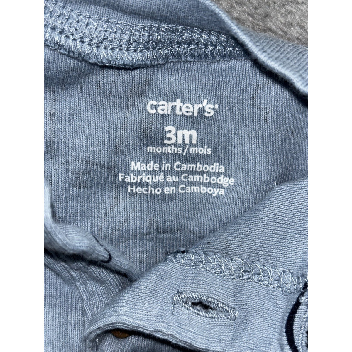Carter's Baby Boy 3M 7 Piece Bundle Bodysuits Henley Pants Blue Brown Navy