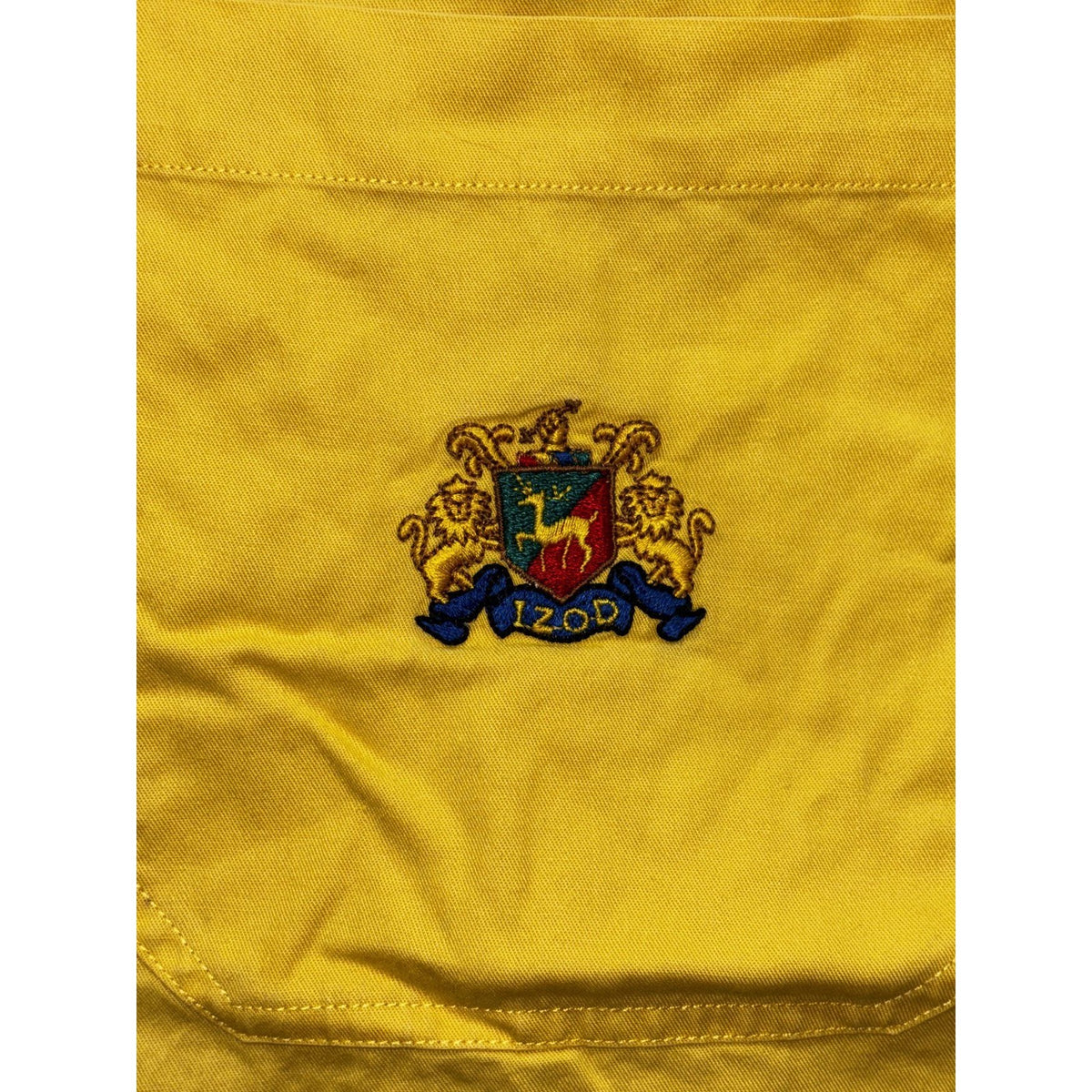 IZOD Men's Yellow Short Sleeve Shirt Size L, photo 4 of 12