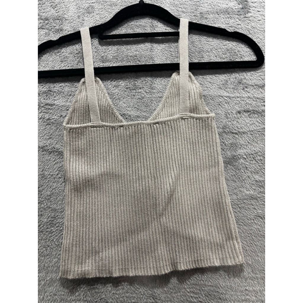 Zara Womens S Bundle 3pc Ribbed Tank Crop Top Gray Red